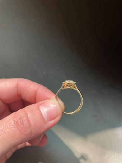 Side angle view of the original ring before resizing